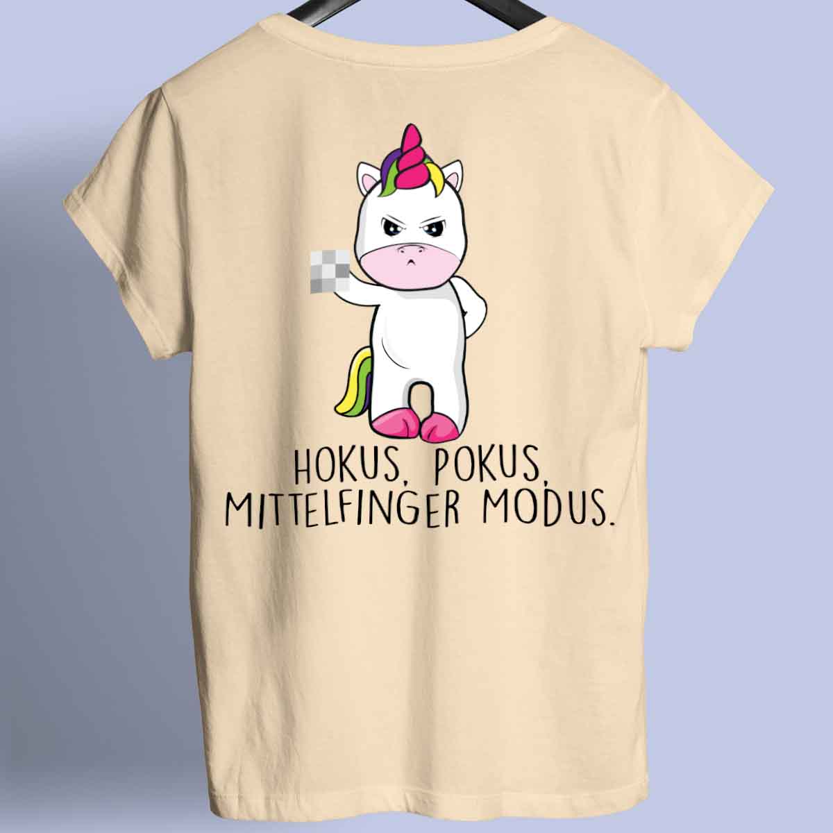 Hokus Pokus Cute Einhorn - Shirt Unisex Rückendruck