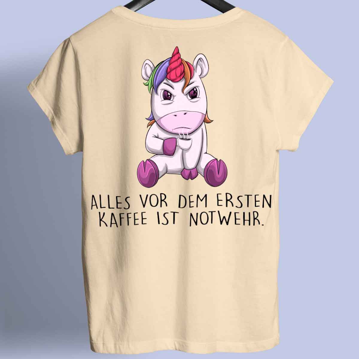 Notwehr Angry Einhorn - Shirt Unisex Rückendruck