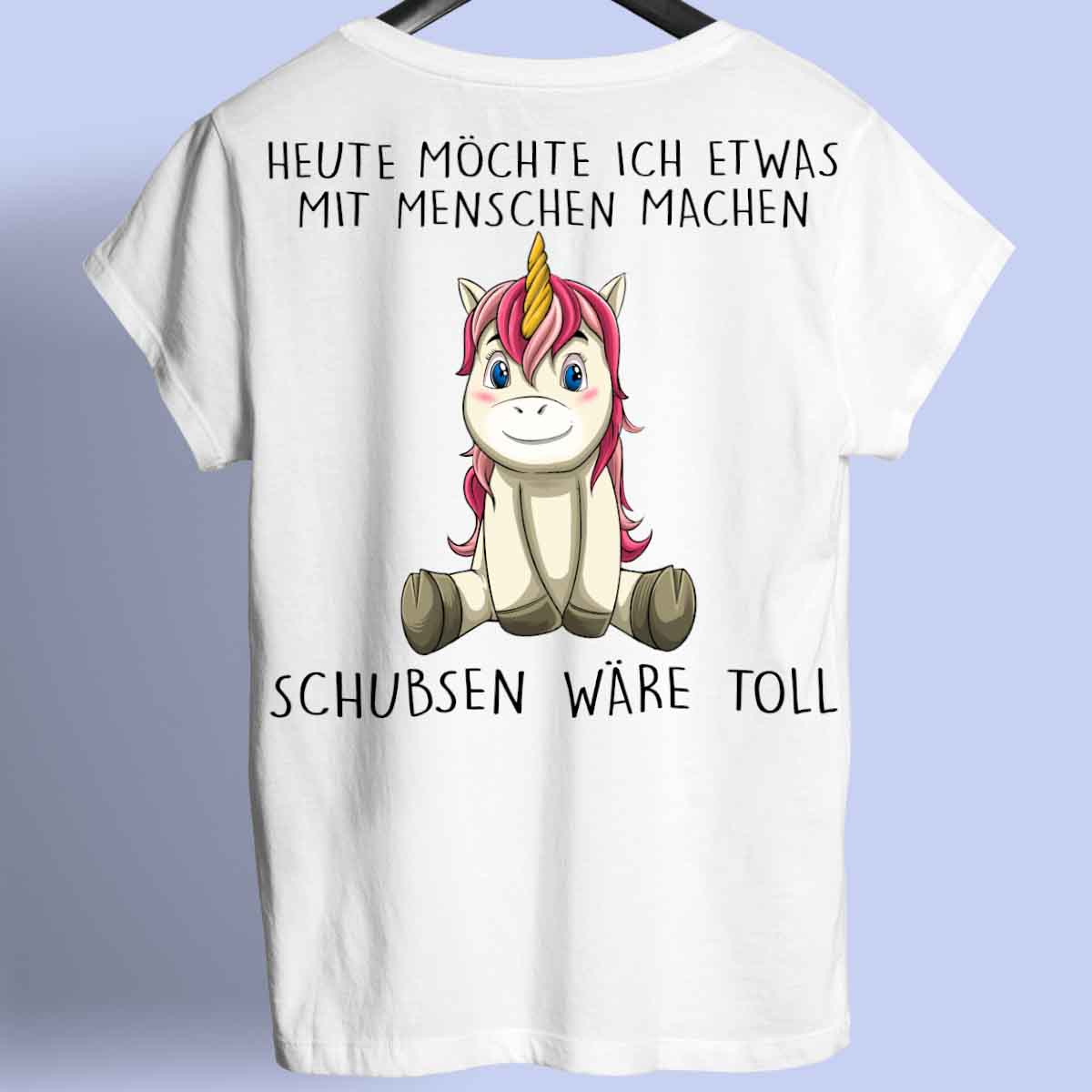 Schubsen Einhorn 3 - Shirt Rückendruck