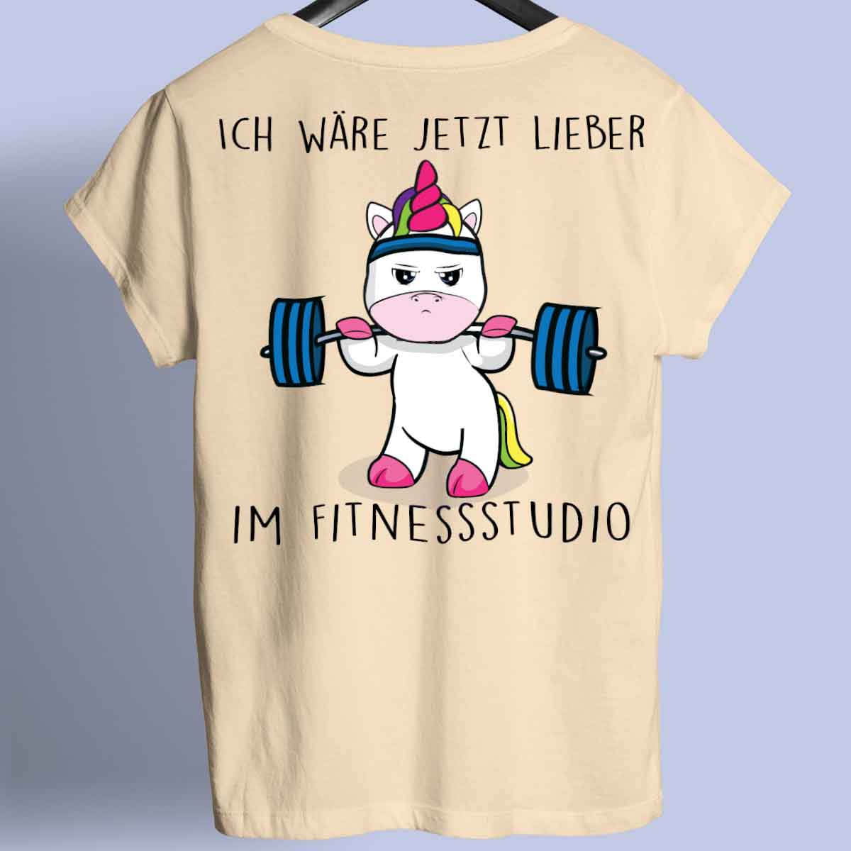Fitnessstudio Cute Einhorn - Shirt Rückendruck