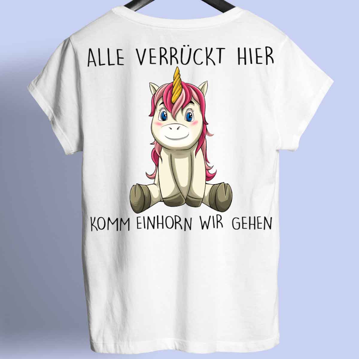 Komm Einhorn 3 - Shirt Rückendruck