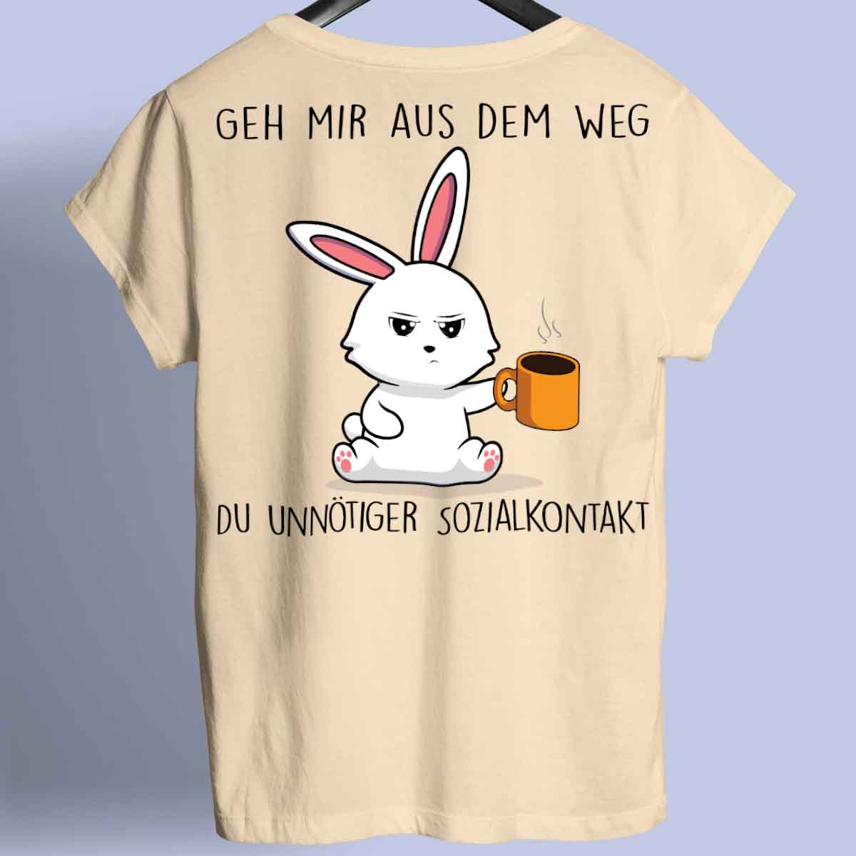 Sozialkontakte Bunny - Shirt Unisex Rückendruck