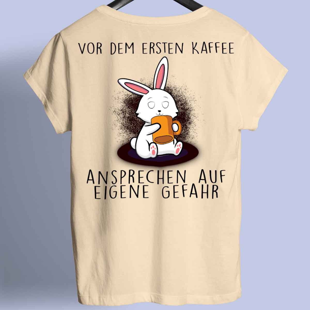 Ansprechen Kaffee Bunny - Shirt Rückendruck