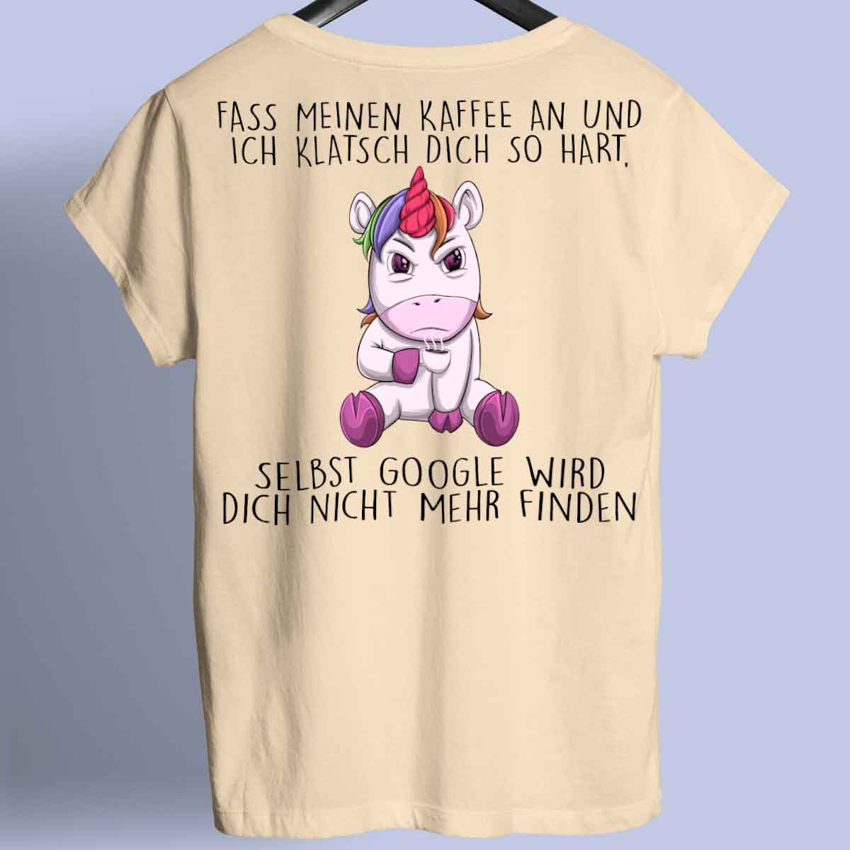 Google Angry Einhorn - Shirt Unisex Rückendruck