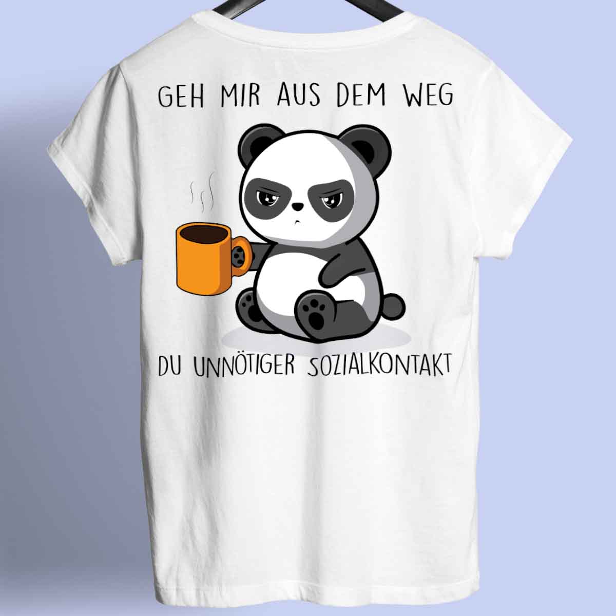 Sozialkontakt Cute Panda - Shirt Unisex Rückendruck