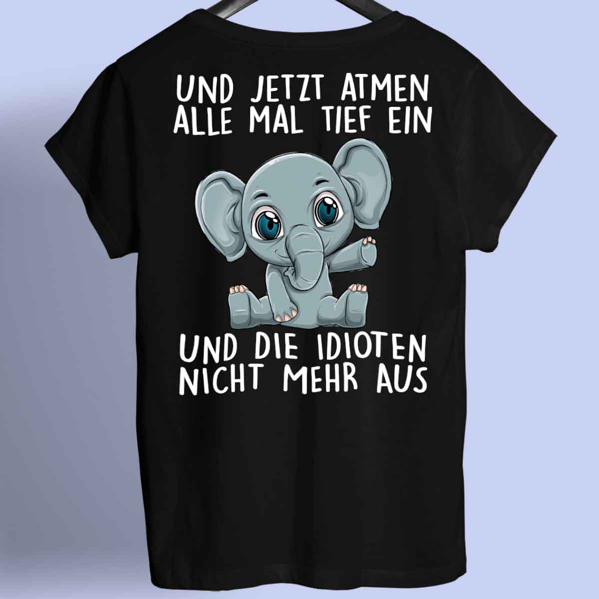 Einatmen Baby Elefant - Shirt Rückendruck