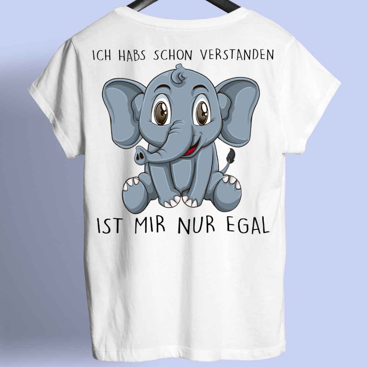 Verstanden Elefant - Shirt Unisex Rückendruck