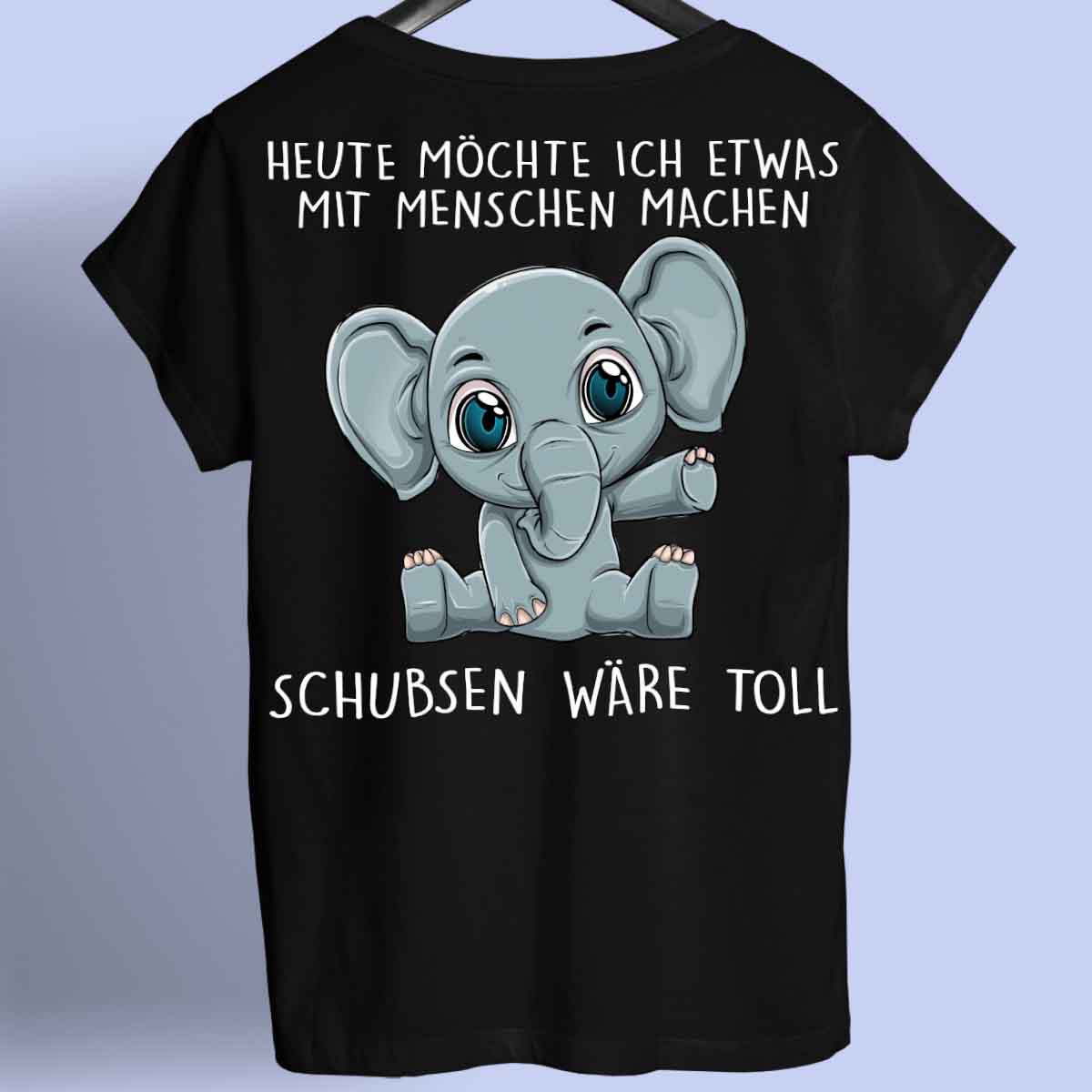 Schubsen Baby Elefant - Shirt Rückendruck