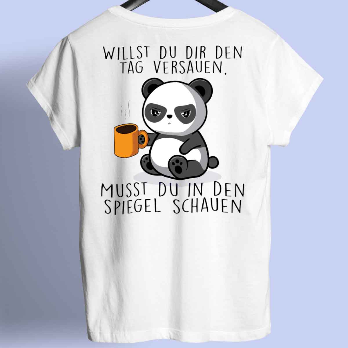Spiegel Cute Panda - Shirt Unisex Rückendruck