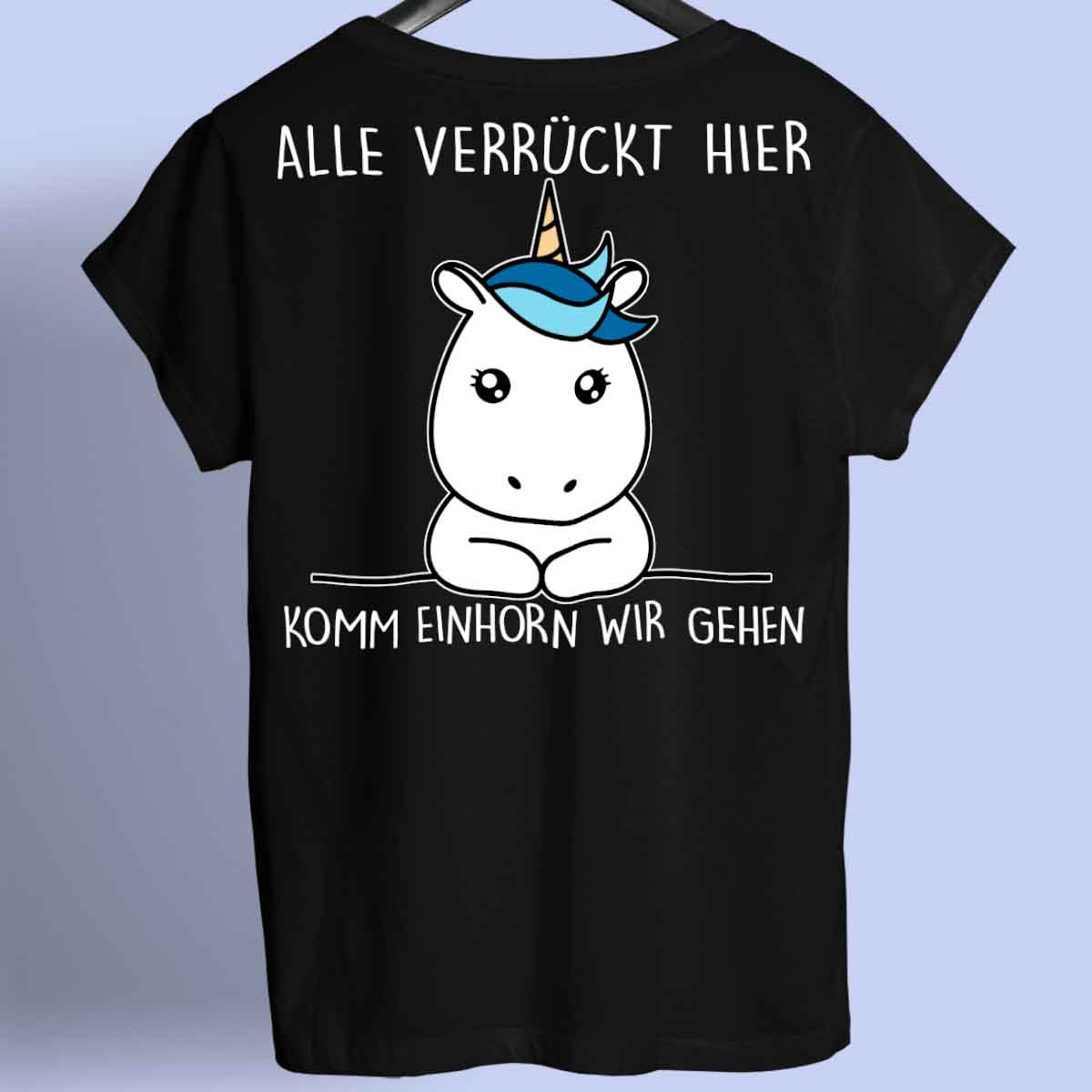 Komm Simple Einhorn - Shirt Rückendruck