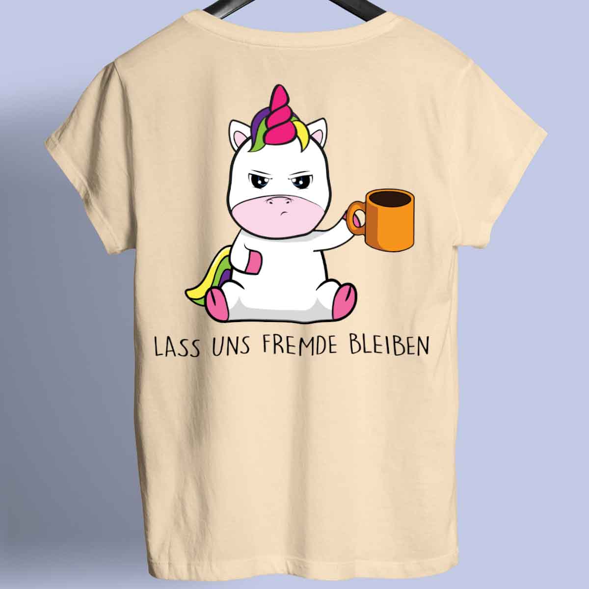 Fremde Cute Einhorn - Shirt Unisex Rückendruck