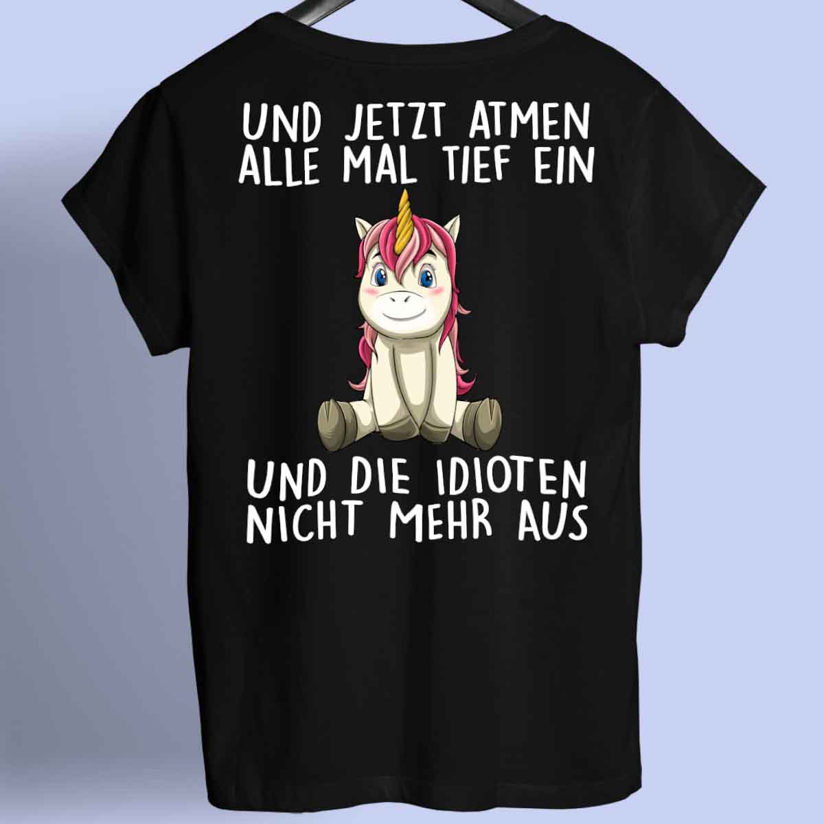 Einatmen Einhorn 3 - Shirt Rückendruck