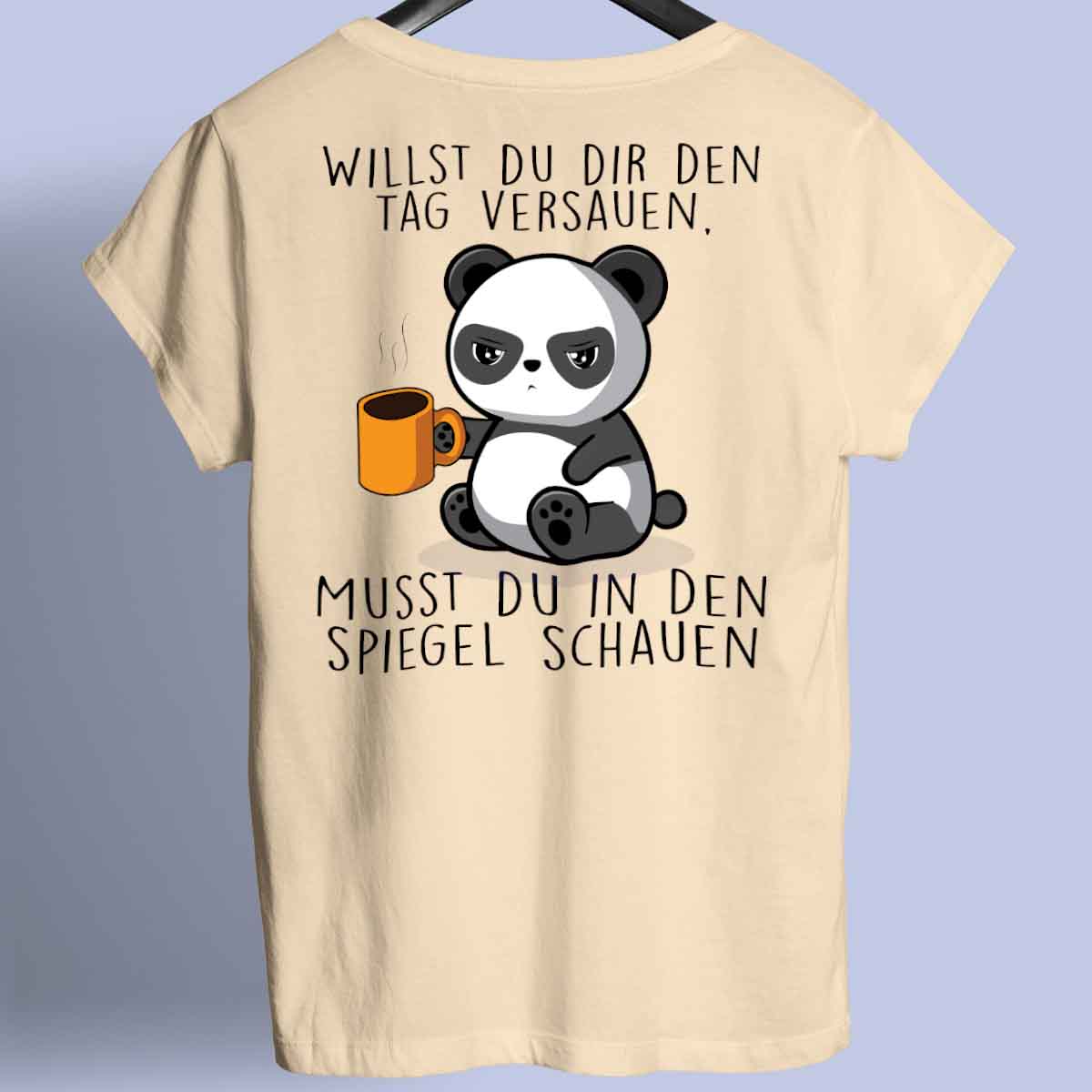 Spiegel Cute Panda - Shirt Unisex Rückendruck