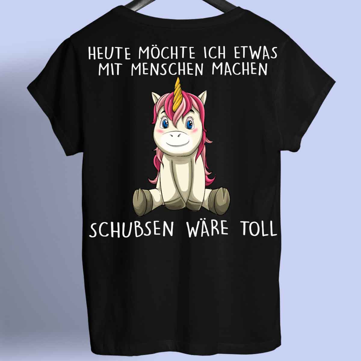 Schubsen Einhorn 3 - Shirt Rückendruck