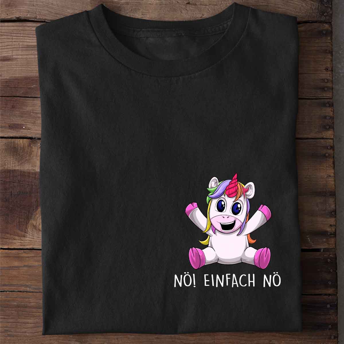 Nö! Unicorn Brust – Shirt Unisex