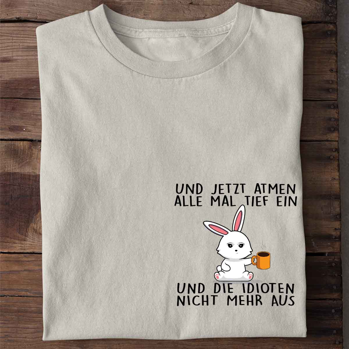 Einatmen Bunny – Shirt Unisex Brust