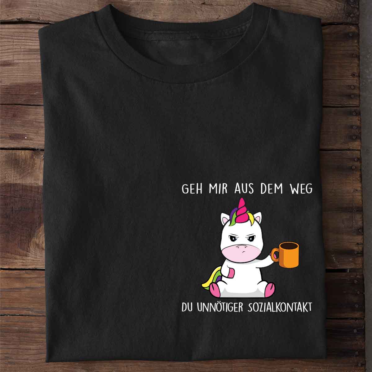Sozialkontakt Cute Einhorn Brust - Shirt Unisex