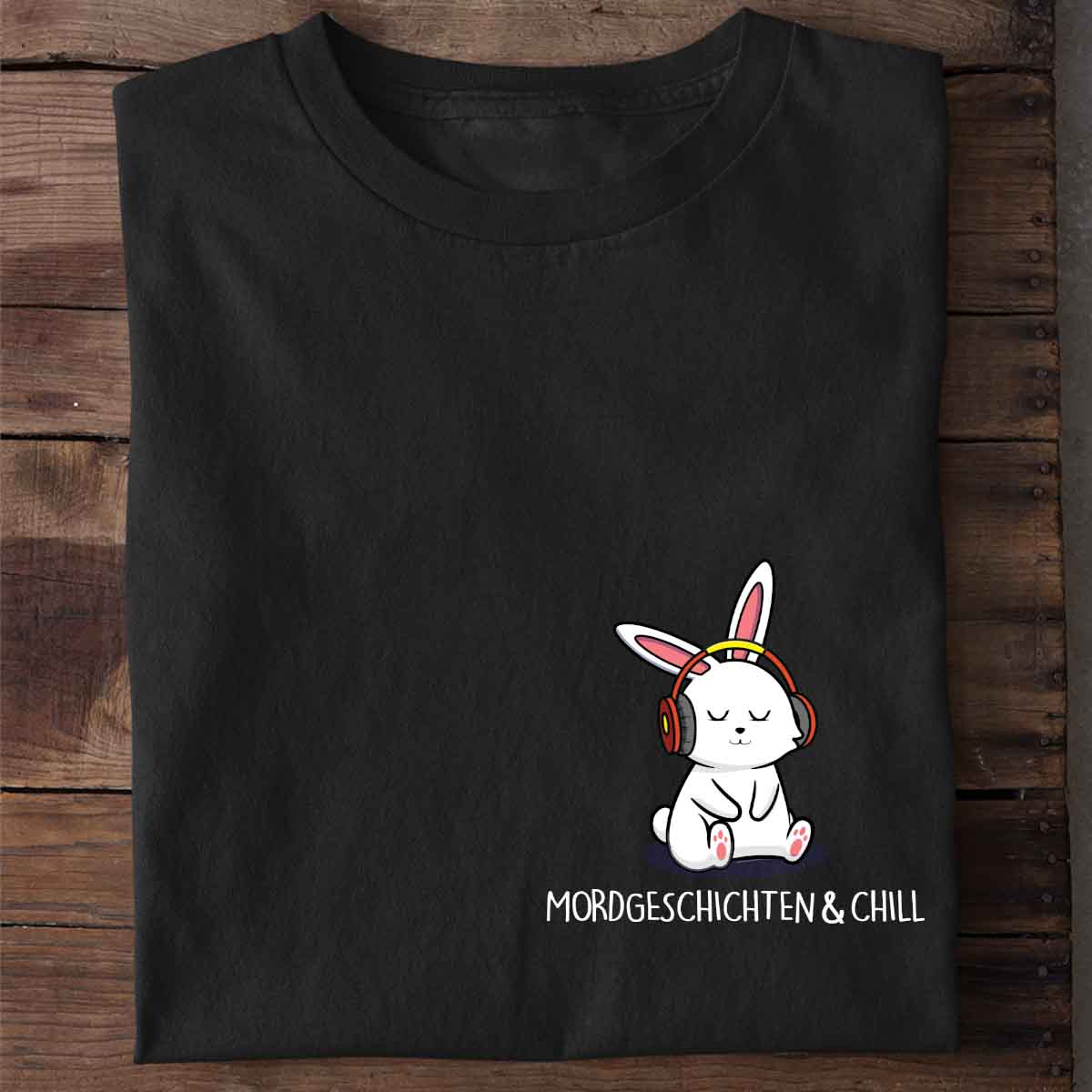 Mordgeschichten & Chill Bunny Brust – Shirt Unisex