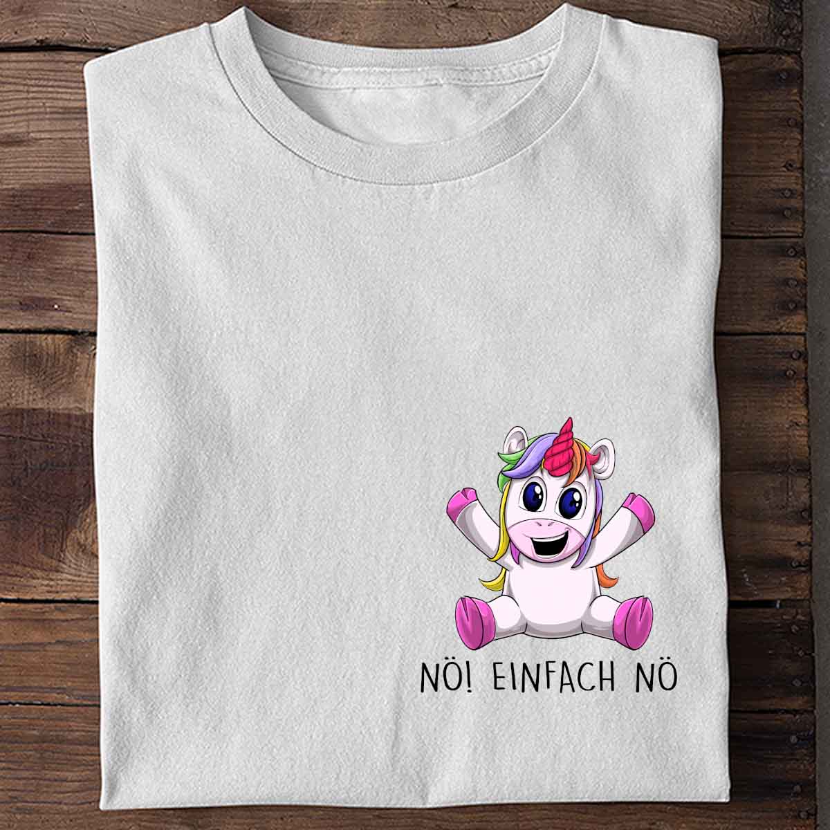 Nö! Unicorn Brust – Shirt Unisex