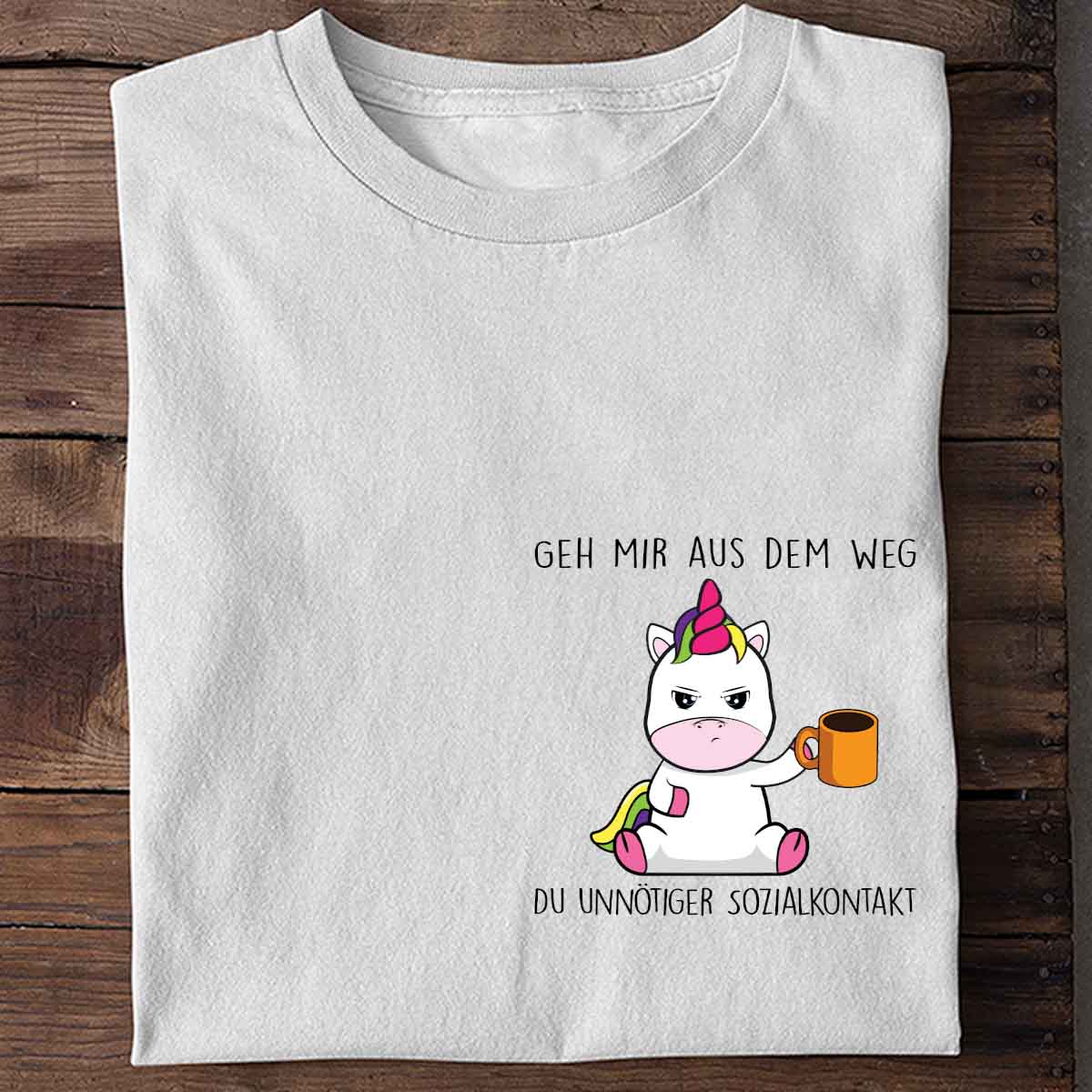 Sozialkontakt Cute Einhorn Brust - Shirt Unisex