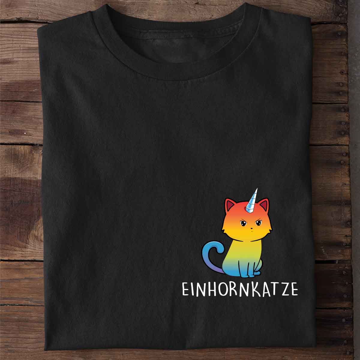 Einhornkatze - Shirt Unisex Brust