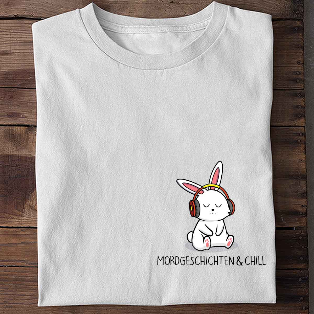 Mordgeschichten & Chill Bunny Brust – Shirt Unisex