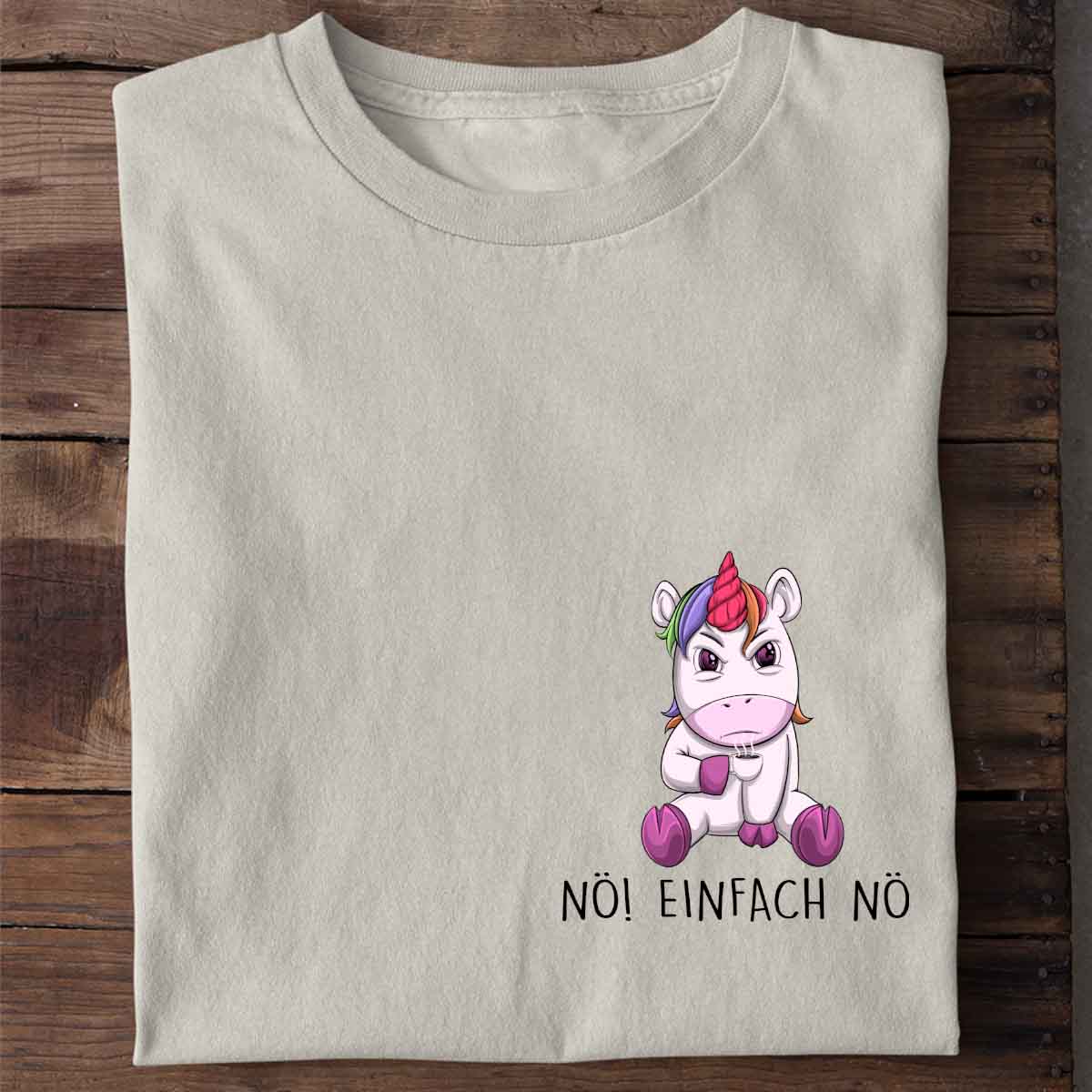 Nö! Angry Einhorn Brust – Shirt Unisex