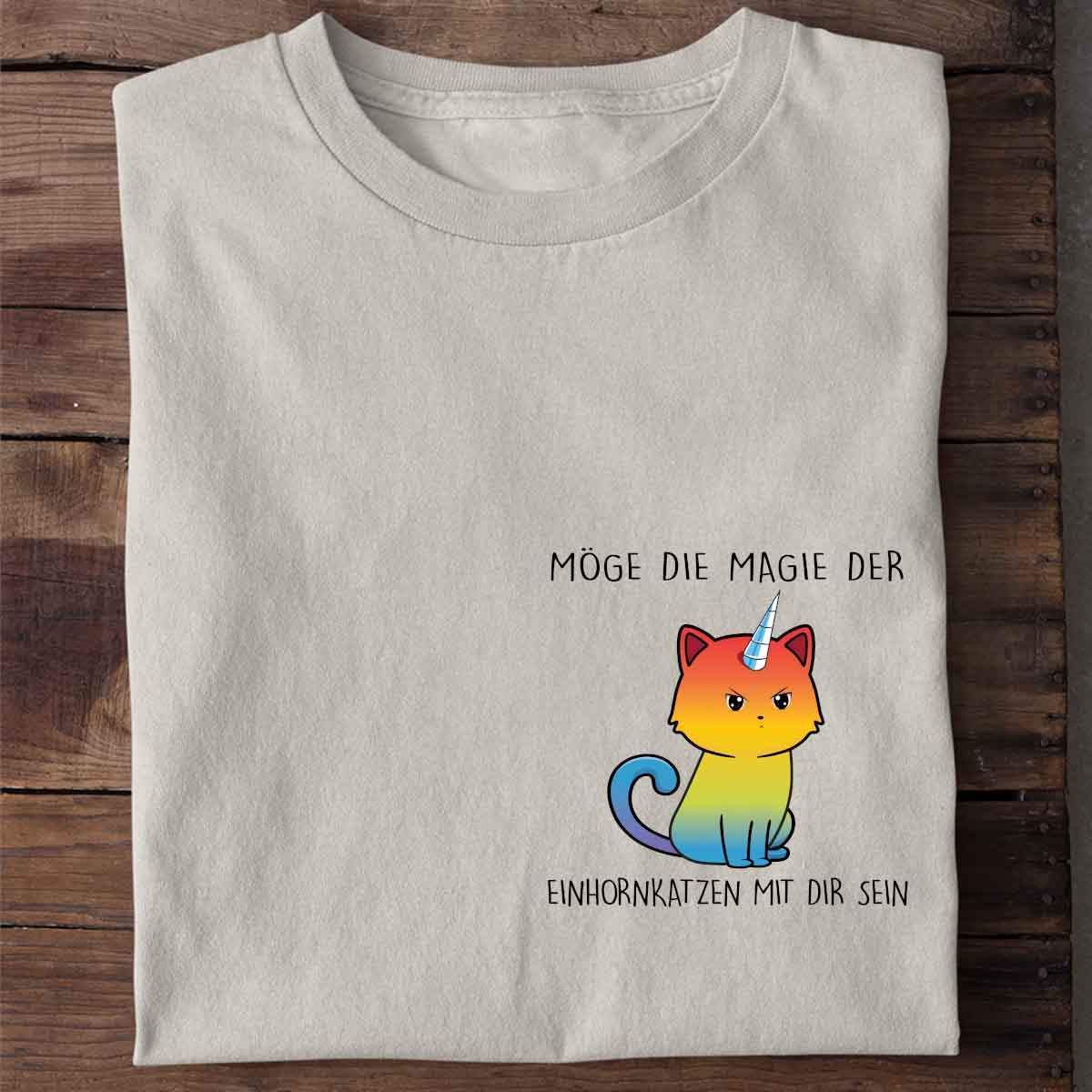 Magie Einhornkatze - Shirt Unisex Brust