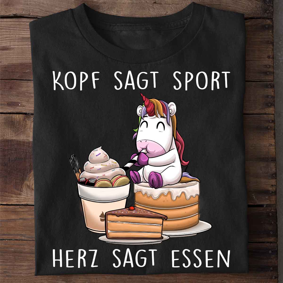 Kopf & Herz Hungry Einhorn - Shirt Unisex