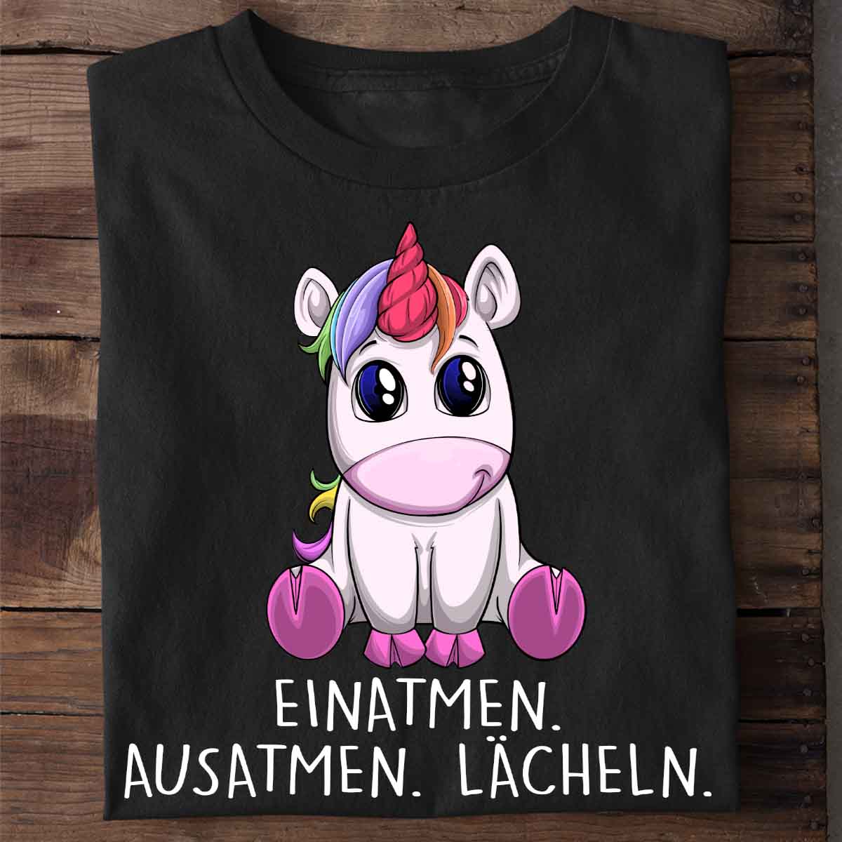 Lächeln Einhorn - Shirt Unisex