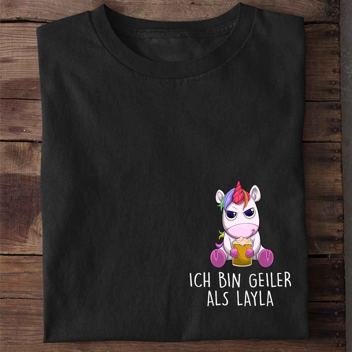 Layla Einhorn - Shirt Unisex Brust