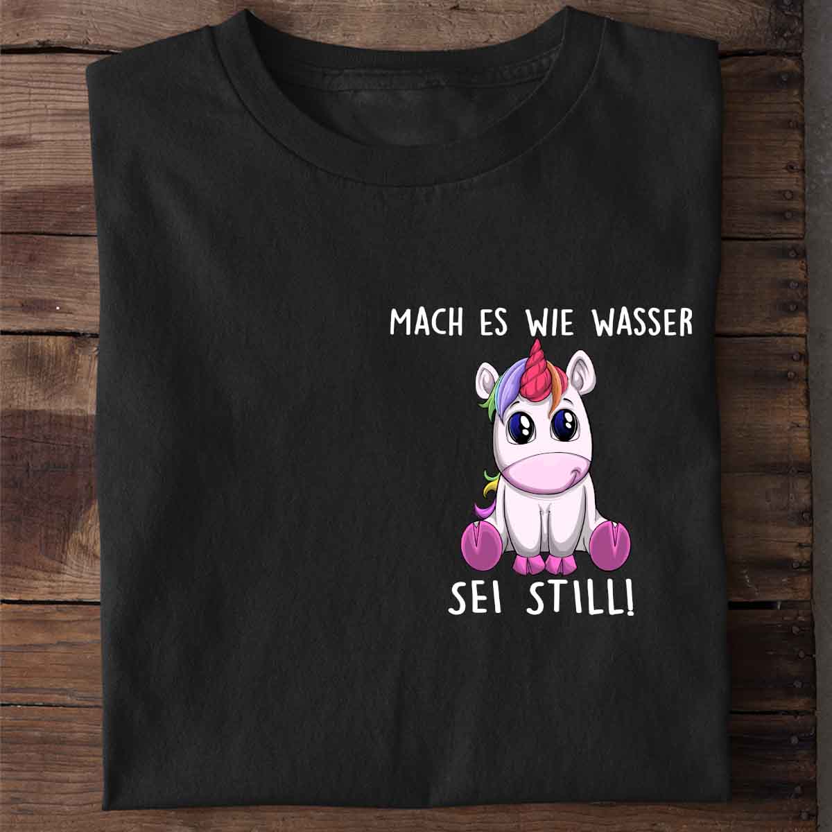 Still Einhorn Brust – Shirt Unisex