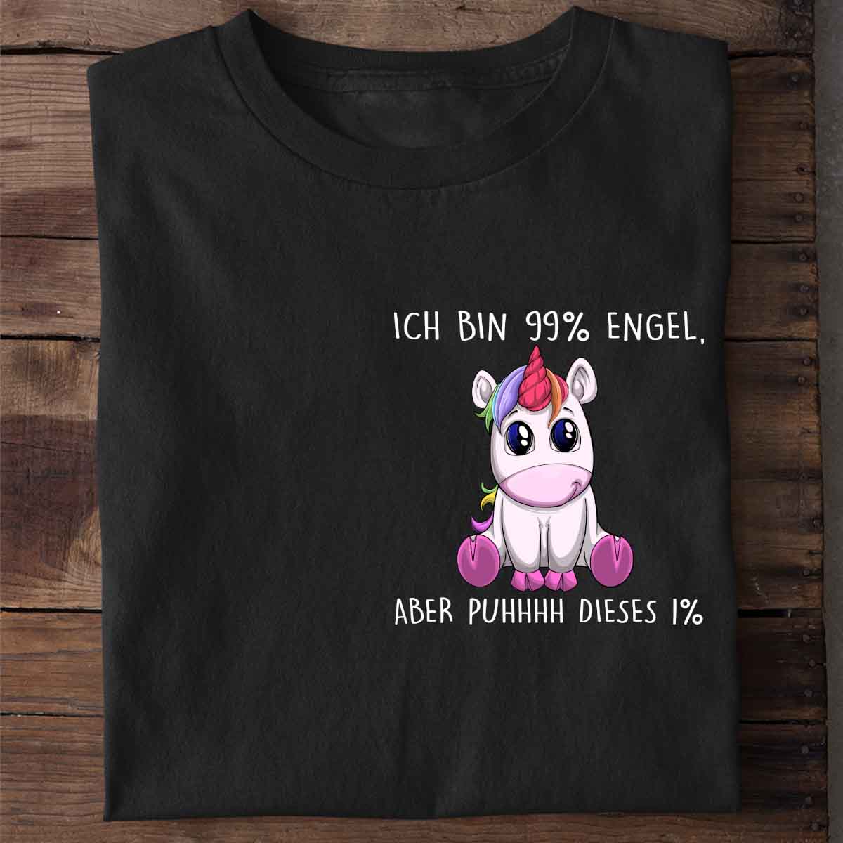 Engel Einhorn Brust – Shirt Unisex