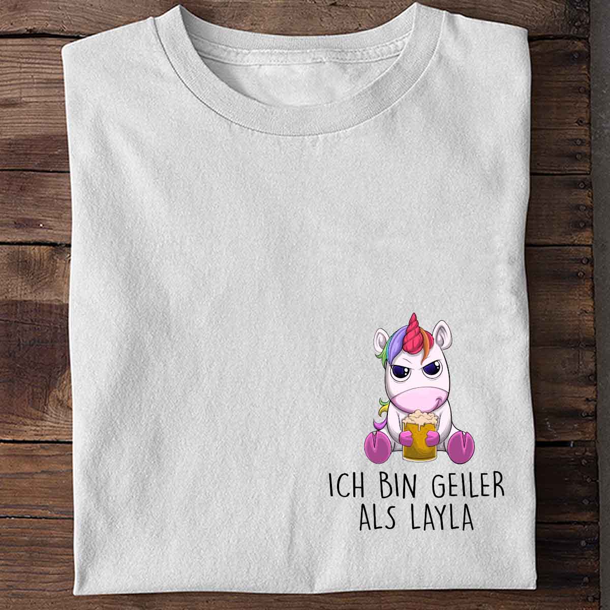 Layla Einhorn - Shirt Unisex Brust