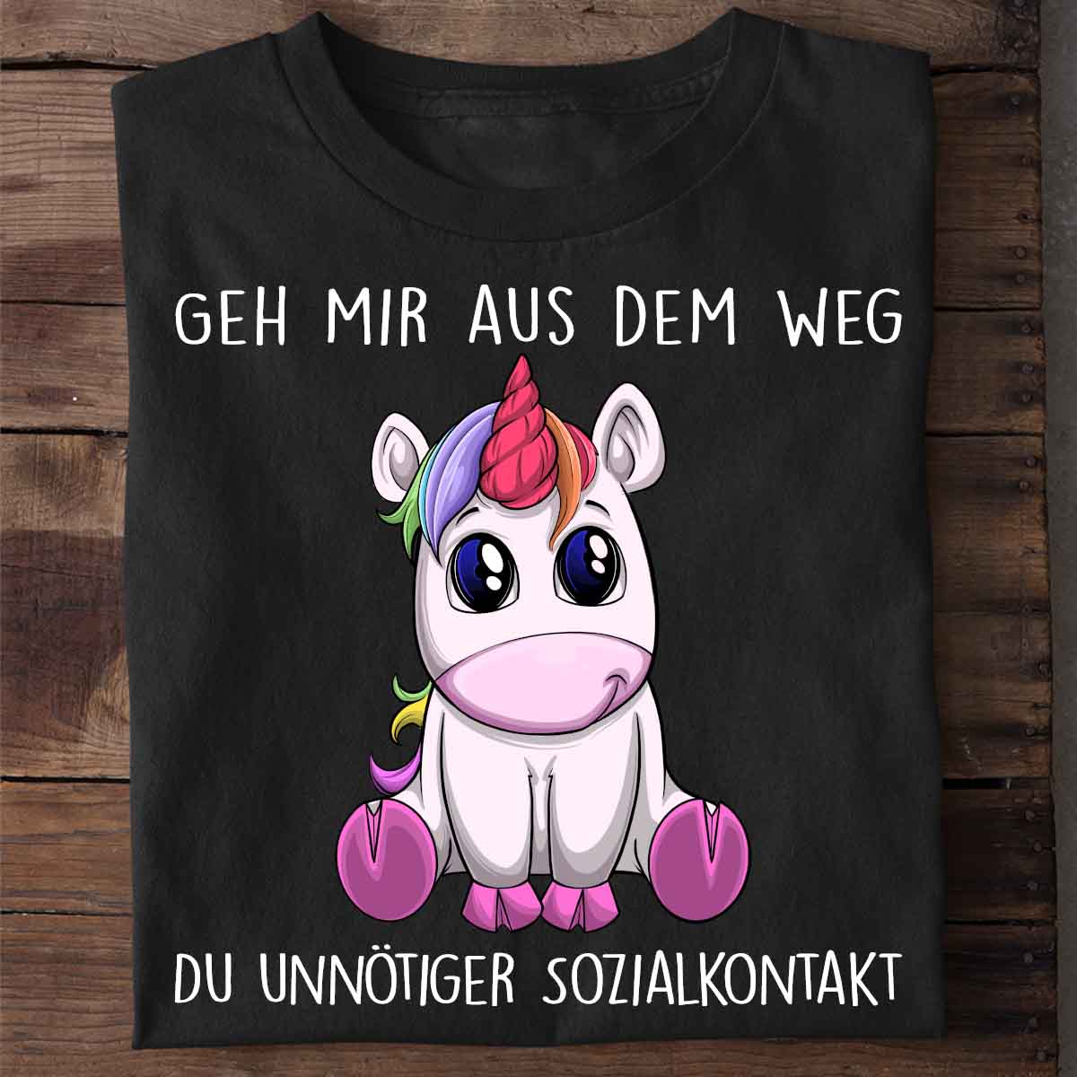 Sozialkontakt Einhorn - Shirt Unisex