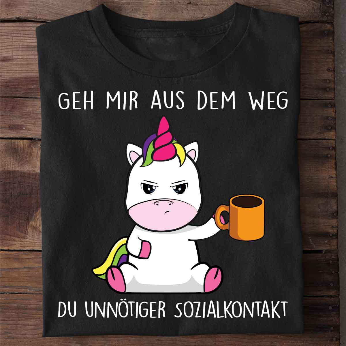 Sozialkontakt Cute Einhorn - Shirt Unisex