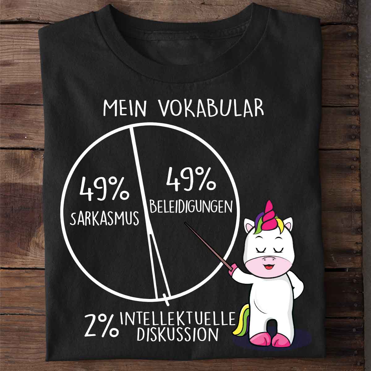 Vokabular Cute Einhorn - Shirt Unisex