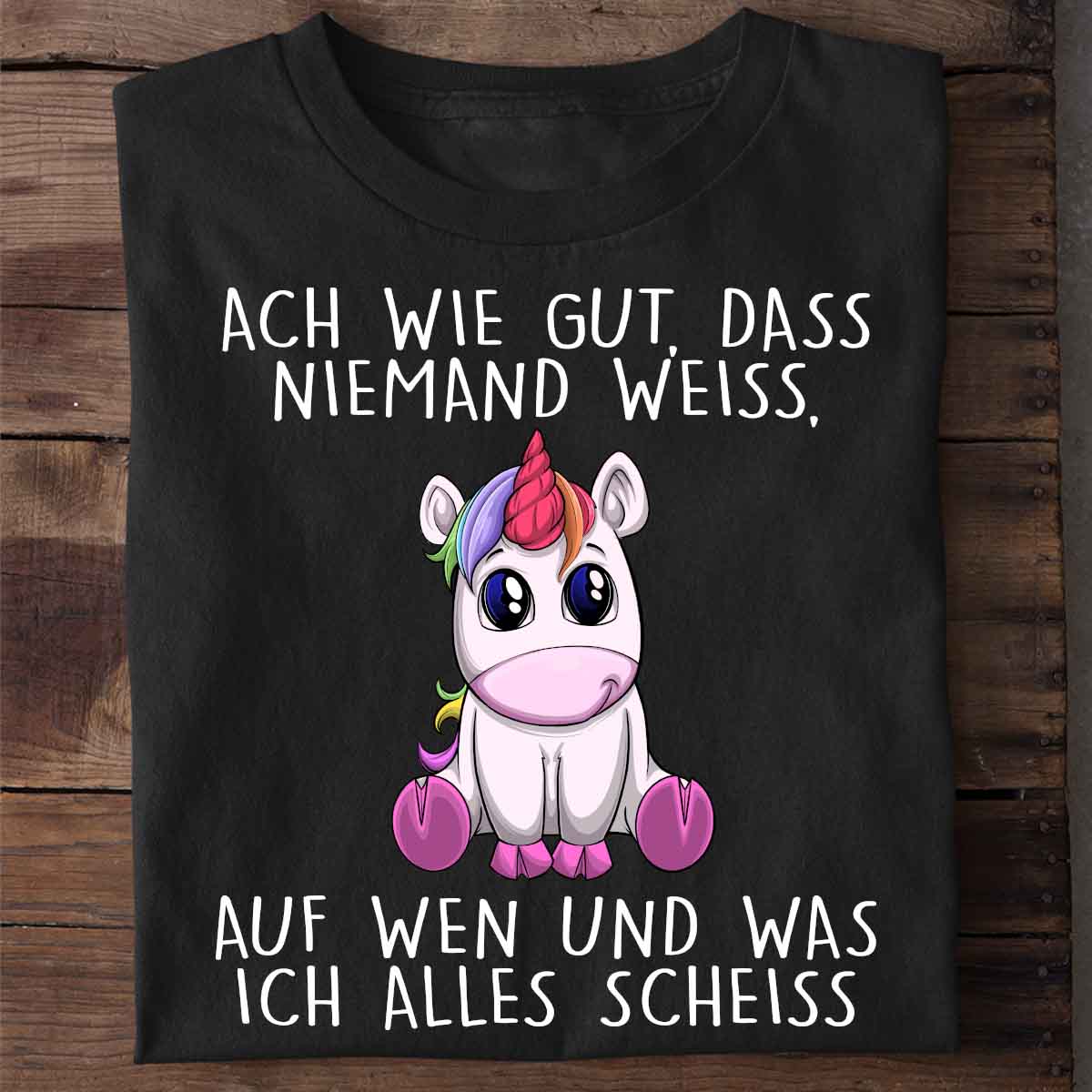 Wen und Was Einhorn - Shirt Unisex