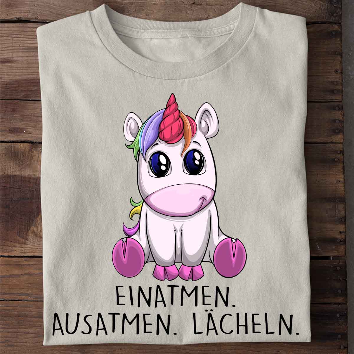 Lächeln Einhorn - Shirt Unisex