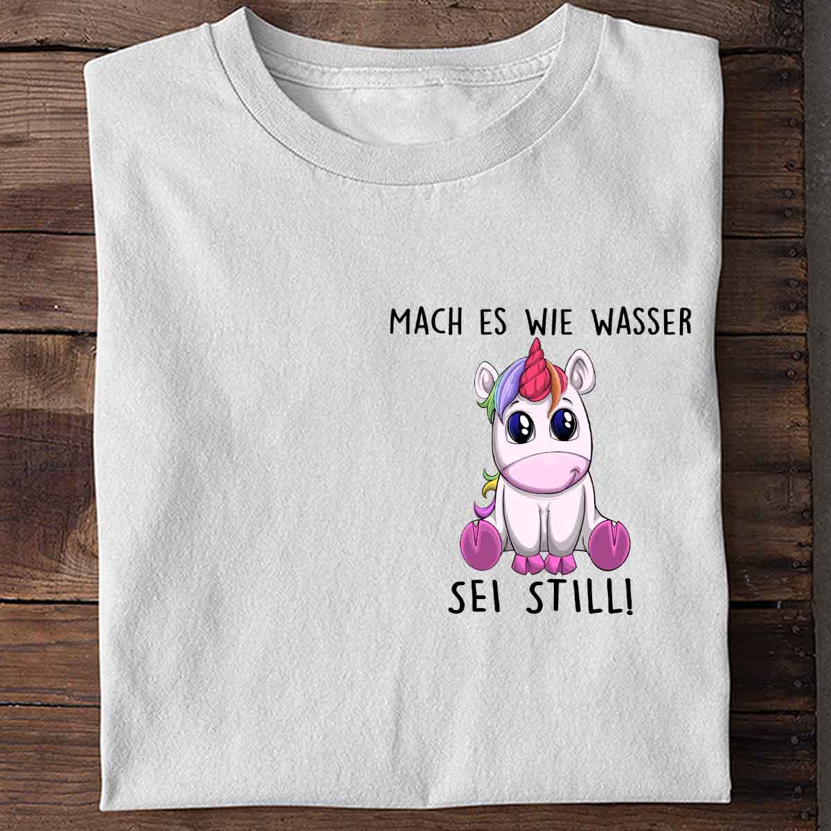 Still Einhorn Brust – Shirt Unisex