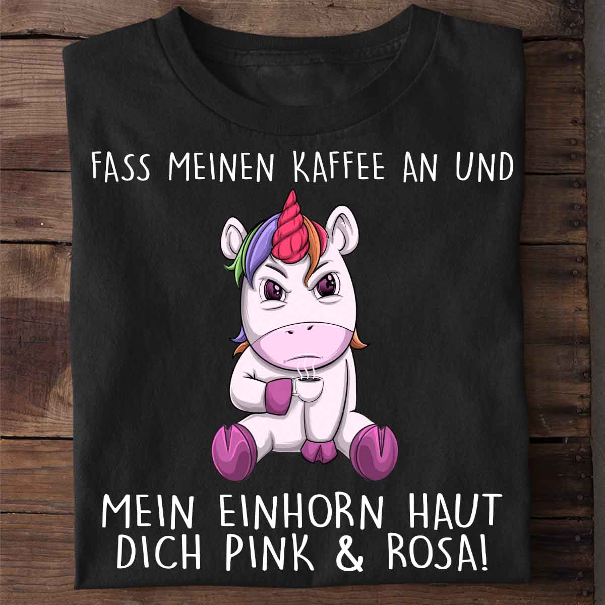 Pink & Rosa Angry Einhorn - Shirt Unisex