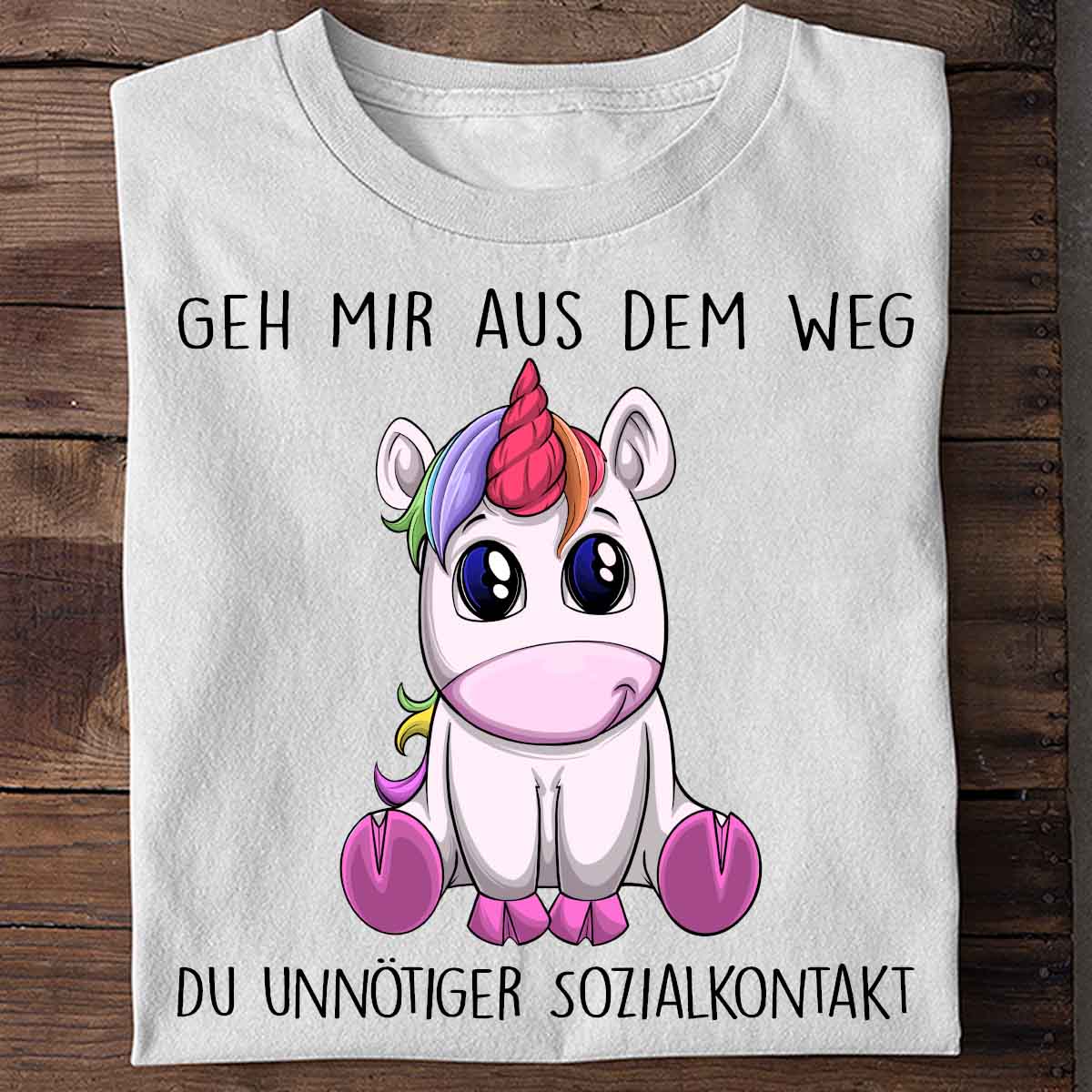Sozialkontakt Einhorn - Shirt Unisex