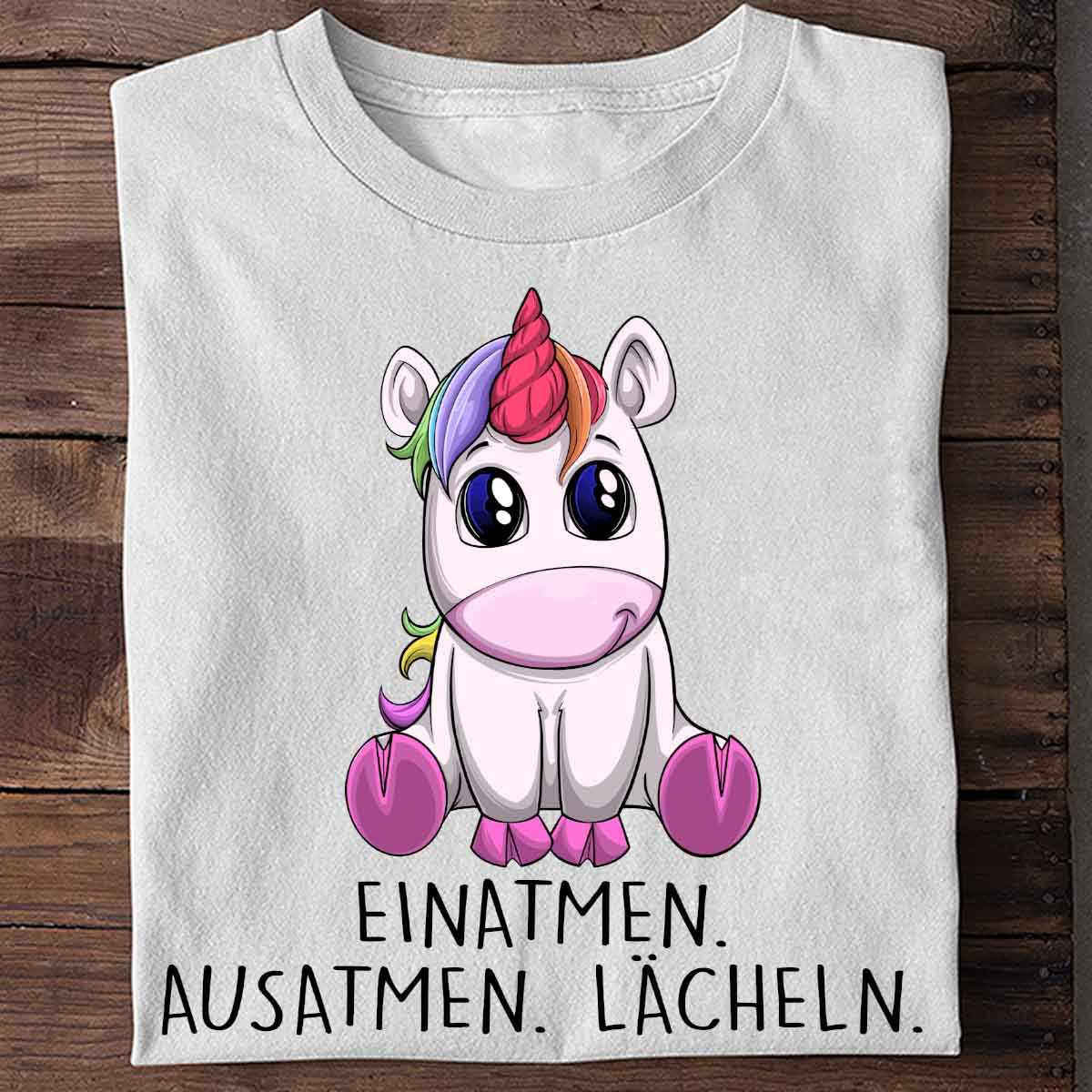 Lächeln Einhorn - Shirt Unisex
