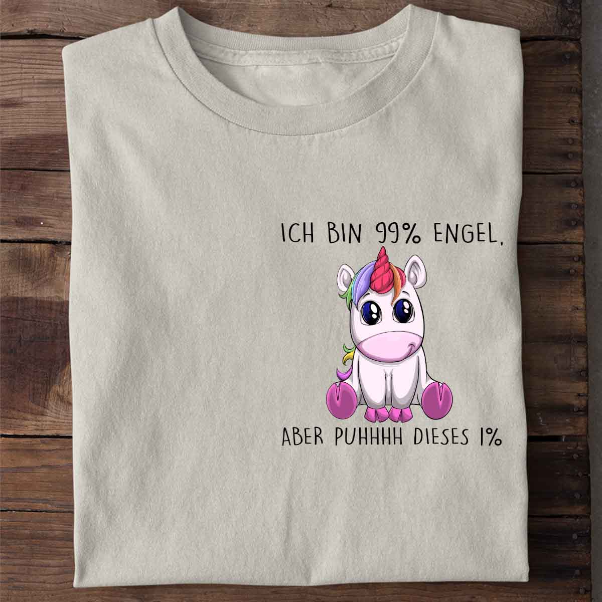 Engel Einhorn Brust – Shirt Unisex