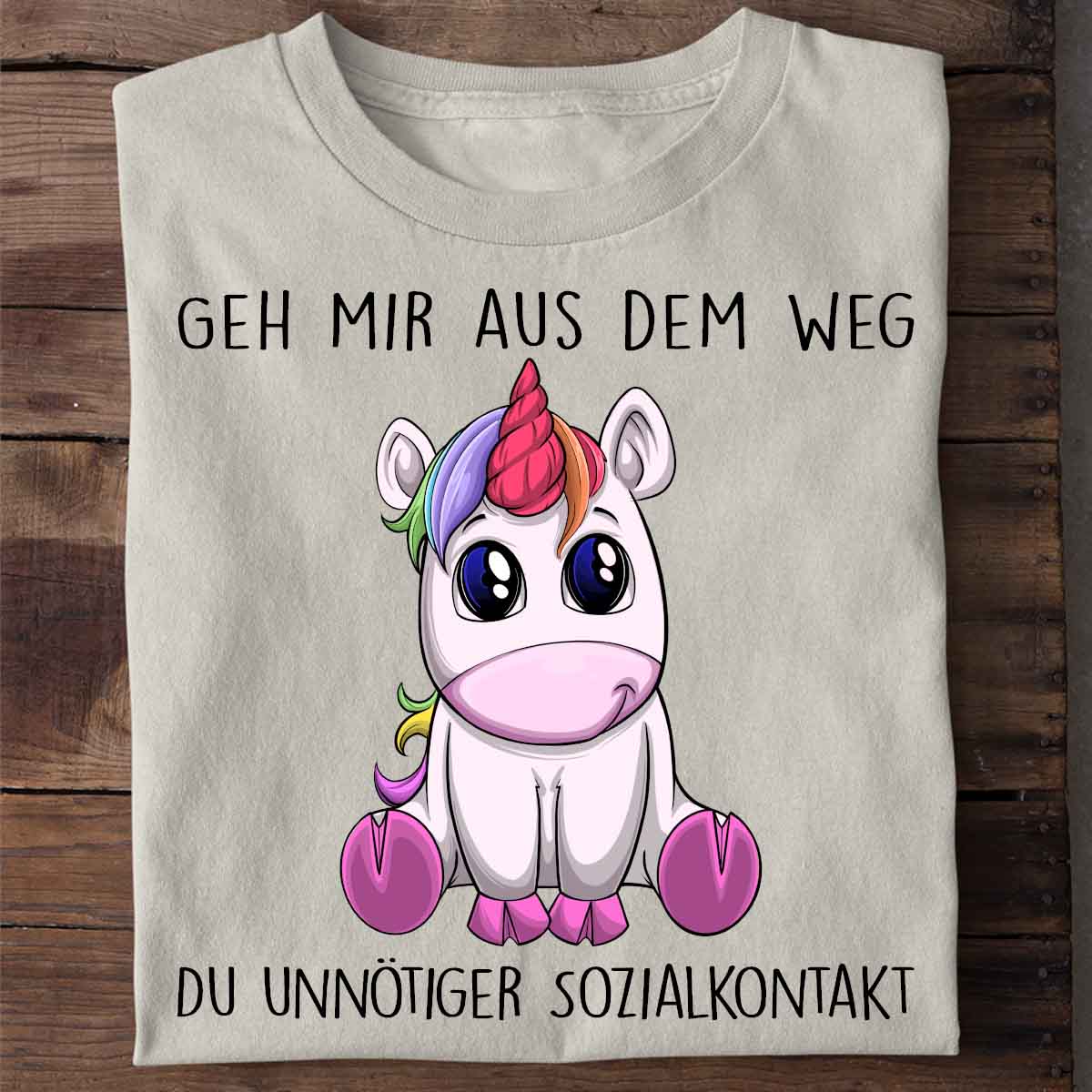 Sozialkontakt Einhorn - Shirt Unisex