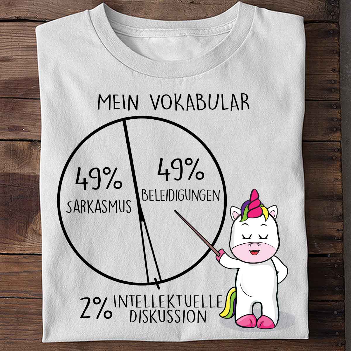 Vokabular Cute Einhorn - Shirt Unisex