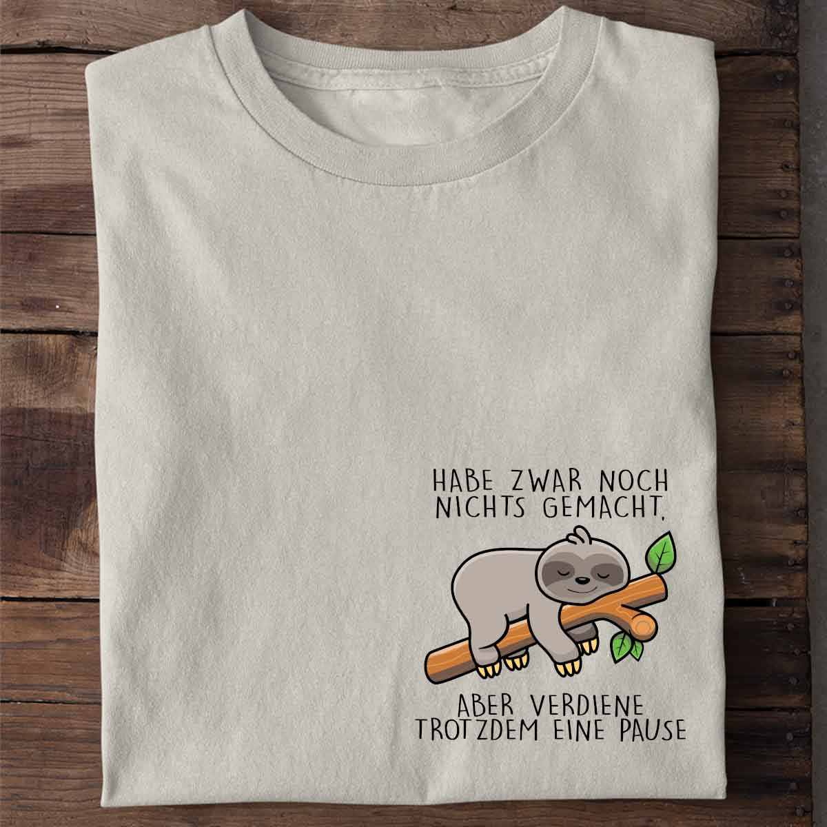 Pause Faultier - Shirt Unisex Brust