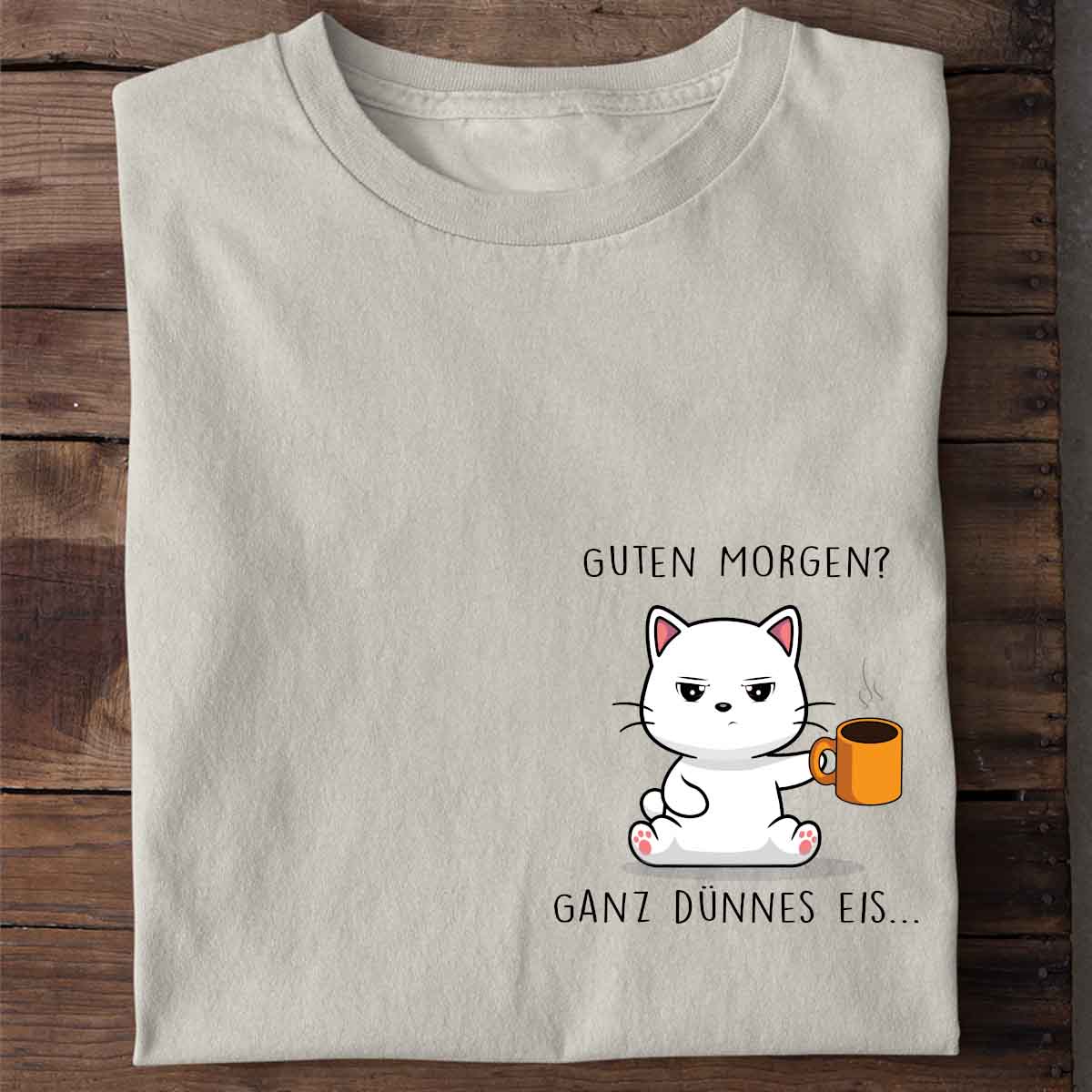 Guten Morgen Cute Cat - Shirt Unisex Brust