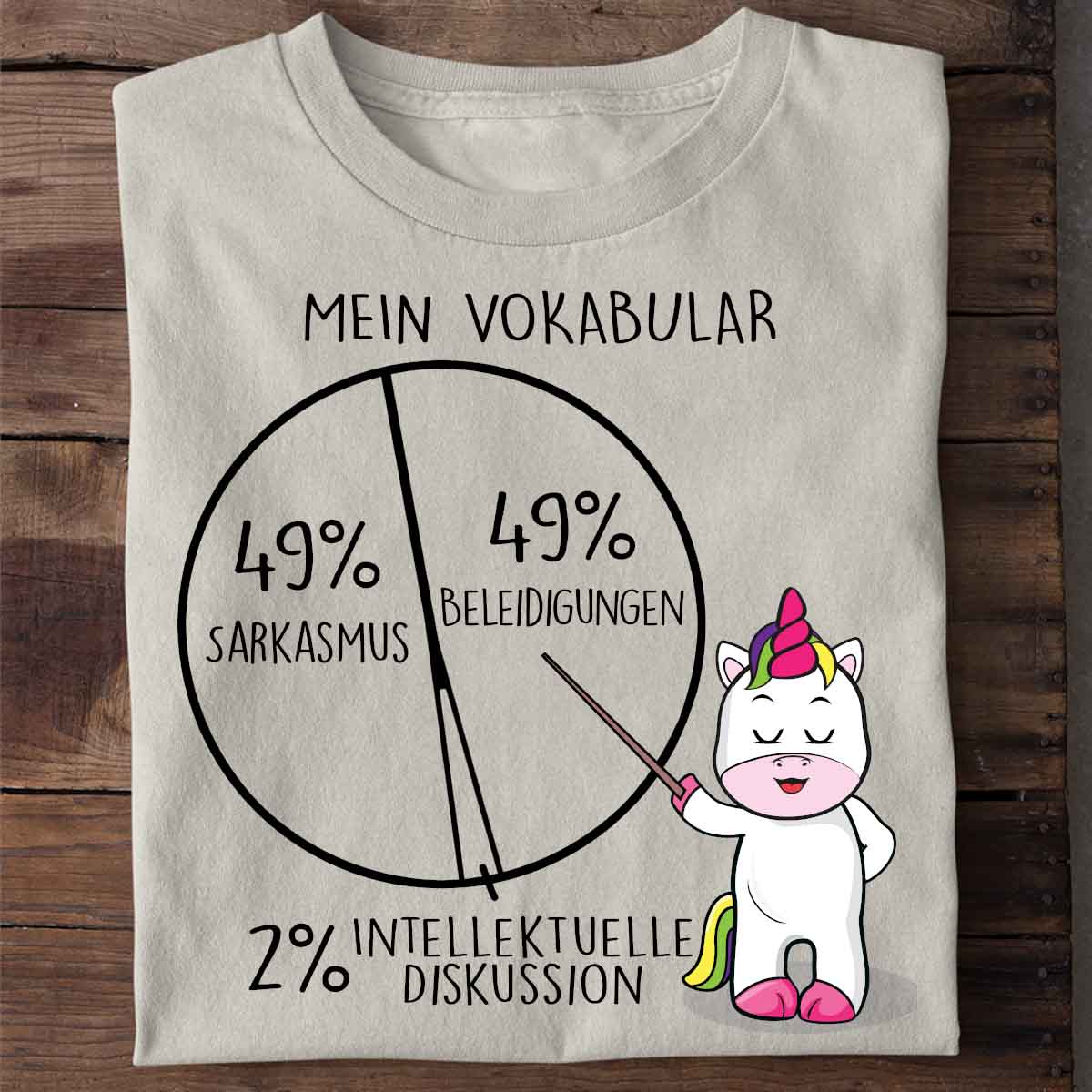 Vokabular Cute Einhorn - Shirt Unisex