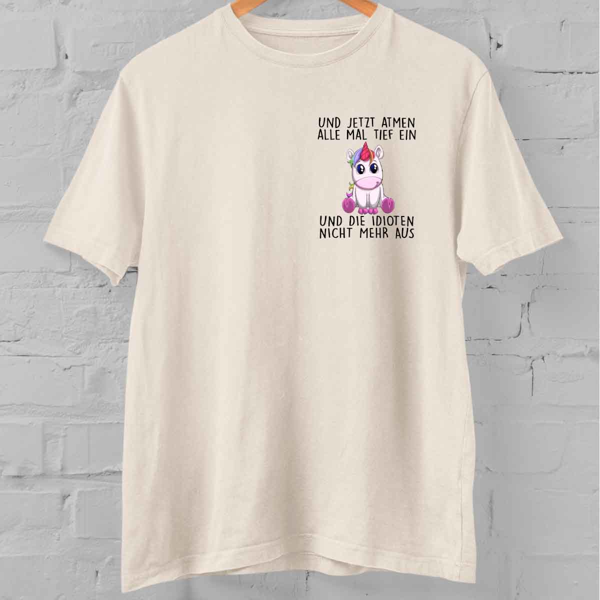 Einatmen Einhorn Brust – Oversize Shirt Unisex